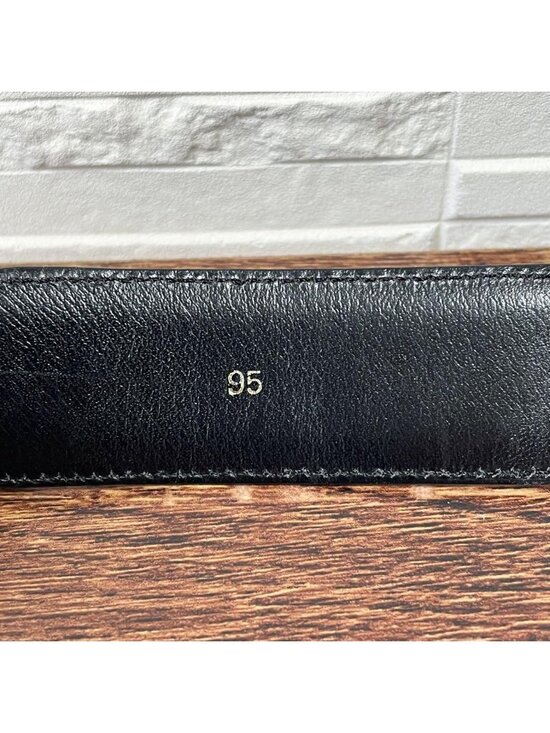 Celine Leather Triomphe Logo Buckle Belt Black main image 8